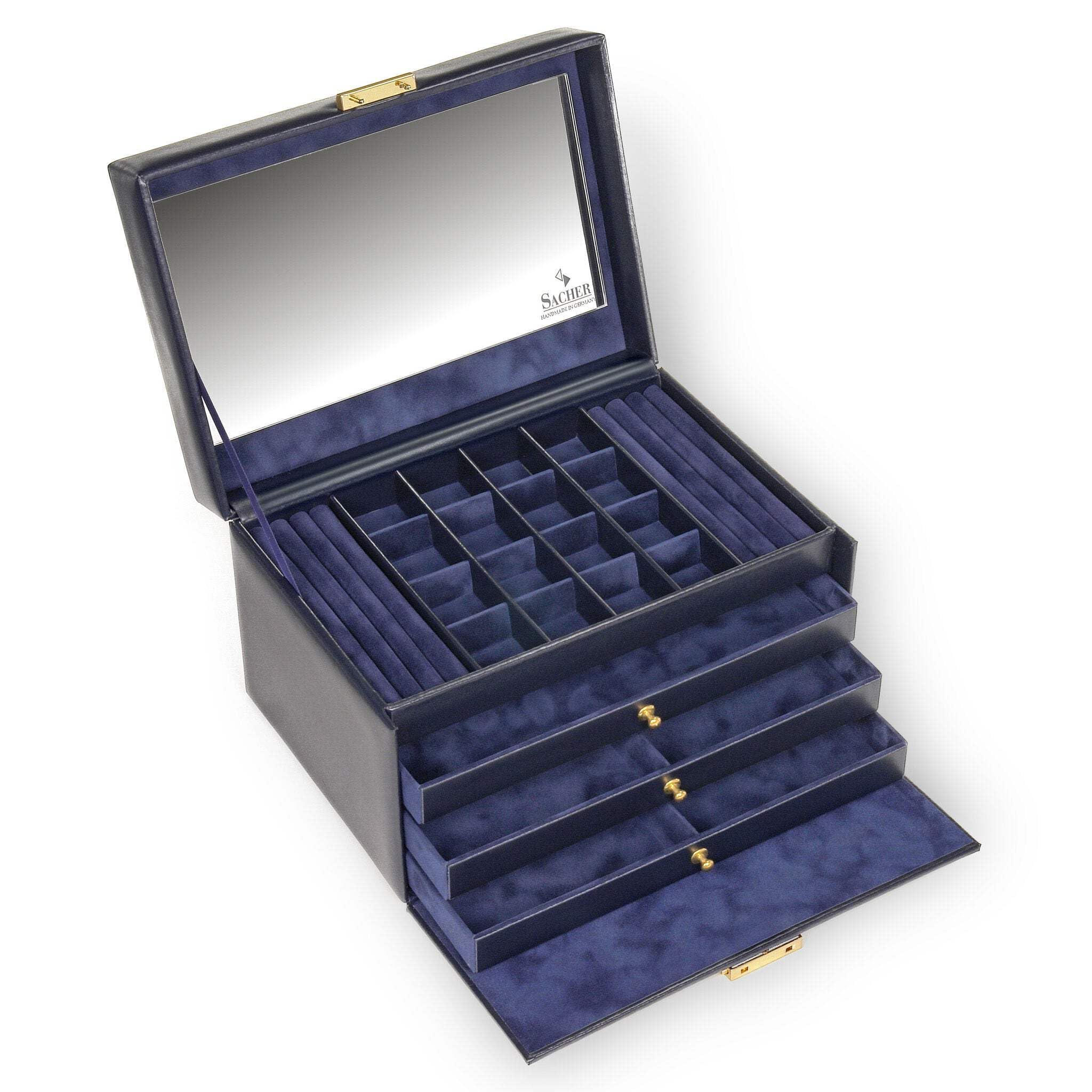 SACHER Schmuckkasten Lena acuro/navy (Leder)