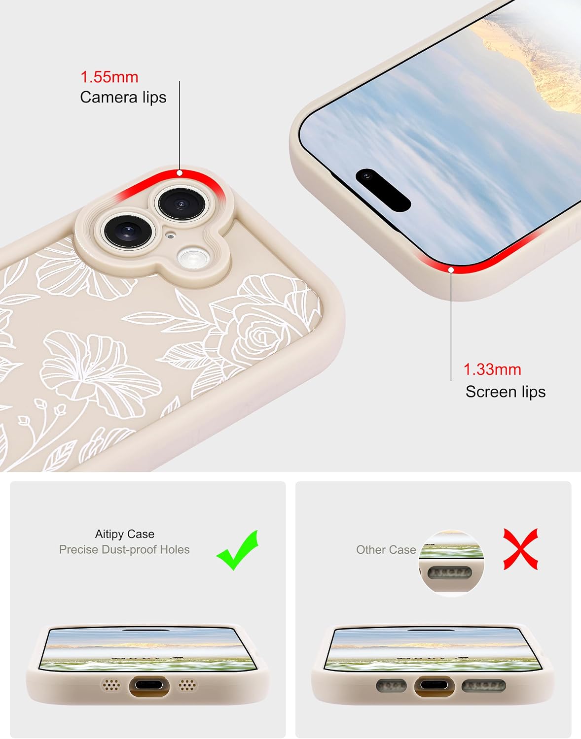 White Floral Flower Phone Case for iPhone 14 Pro Max image 4