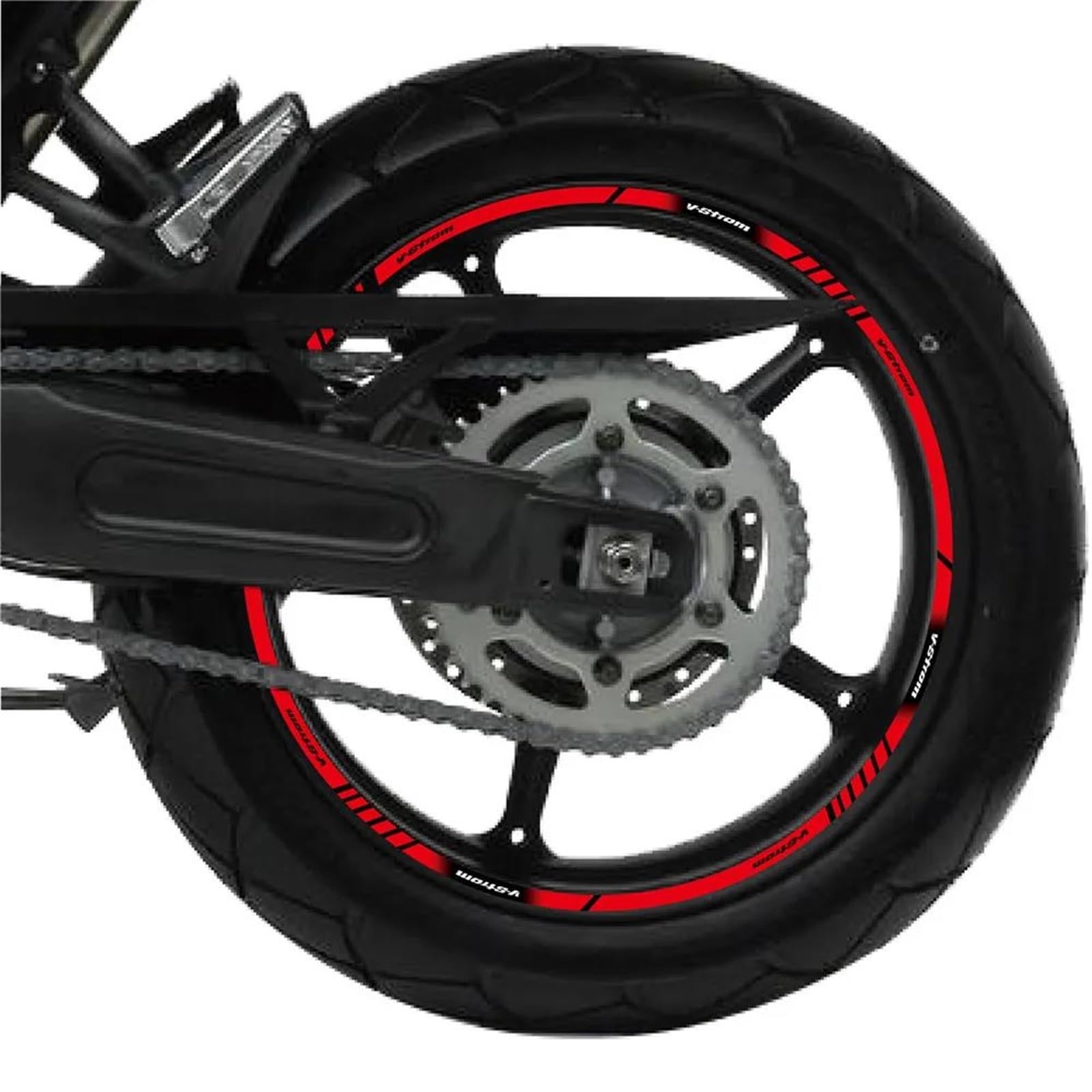 Reflektierender Motorradfelgenaufkleber, Reifen, Felgenrandaufkleber, Satz Für Suzuki Für V-Strom(Style 2)