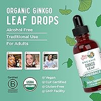 Vista 8 de Gotas líquidas de hojas de ginkgo orgánico USDA de MaryRuth's Hierba tradicional Nootrópico, Neuroprotector Uso tradicional para la salud