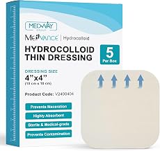 MedVance TM Hydrocolloid Thin Dressing - Hydrocolloid Adhesive 10cm x 10cm Box of 5 Plasters