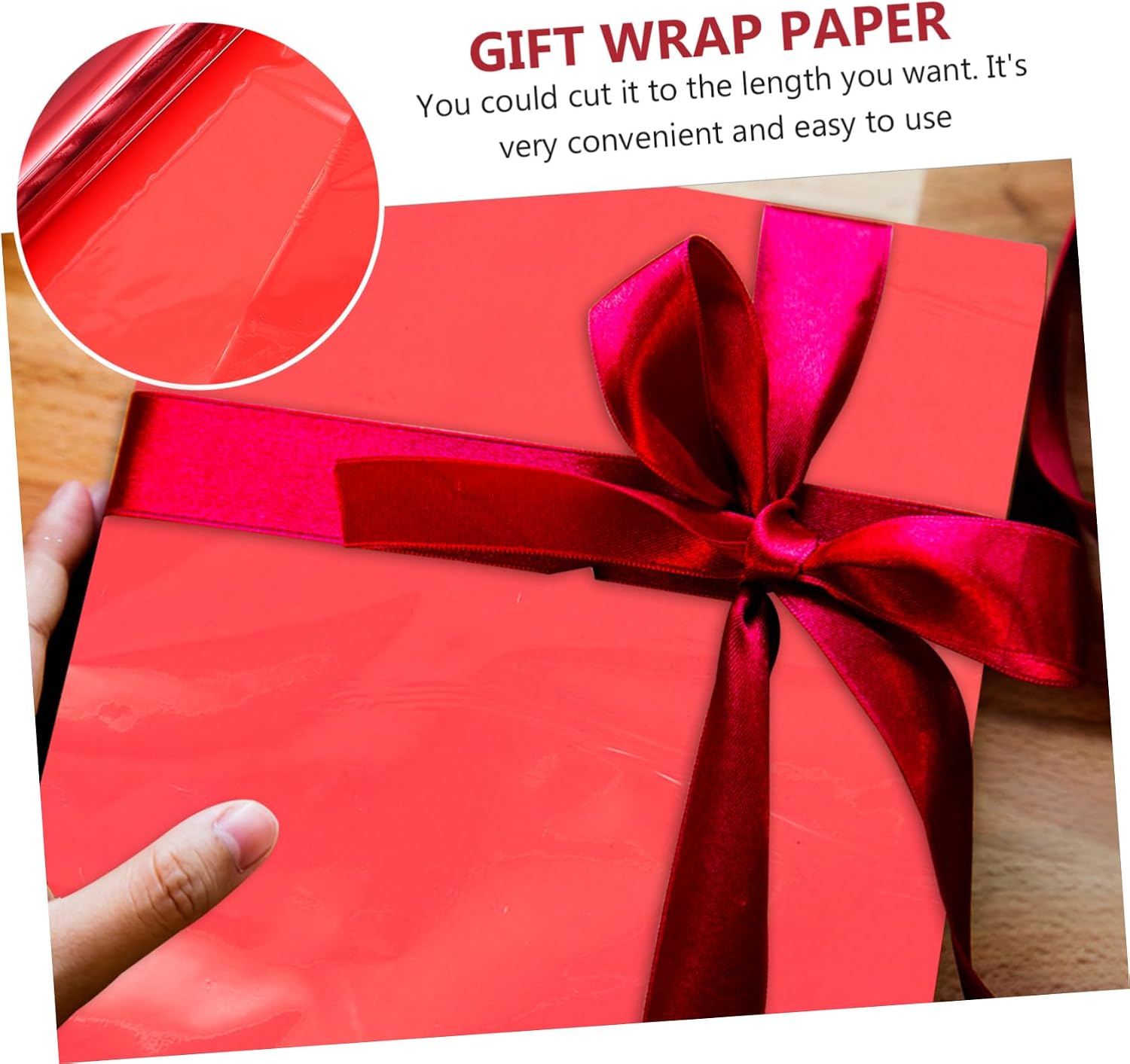 KOMBIUDA Wide Red Food Grade Cellophane Wrap Roll for Flower Bouquet Packaging Wrapping Film for Baskets Boxes and Holiday Presents Safe Floral Packing Material for Professional Results