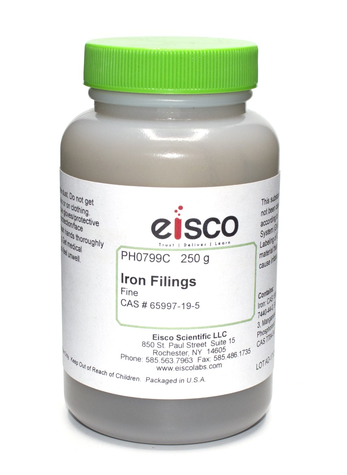 EISCO Fine Iron Filings, 250g - 40-60 Mesh Iron Shavings for Magnets