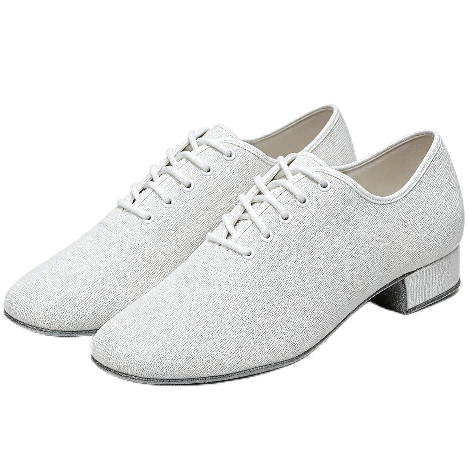 Scarpe da Ballo da Latine Uomo in Pelle Tacco Basso Scarpe da Ballo Moderne Salsa Tango Fondo Morbido con Lacci