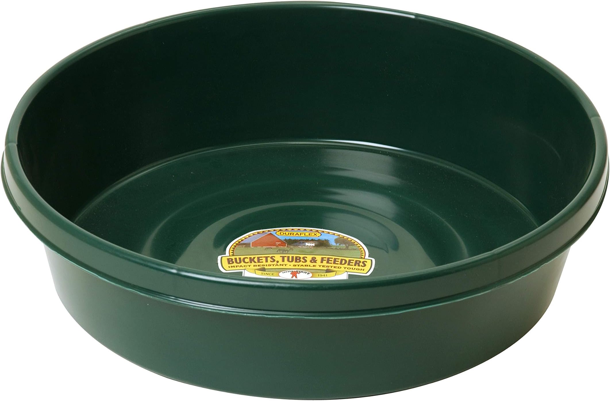 Little Giant® Plastic Utility Pan | Feed Pan | Durable & Versatile Livestock Feeding Bucket | Made in USA | 3 Gallon | Green