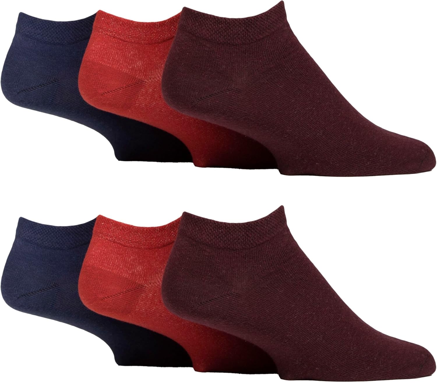IOMI 6 Pack Mens Diabetic Low Cut Socks Non Binding Extra Wide Ankle Socks