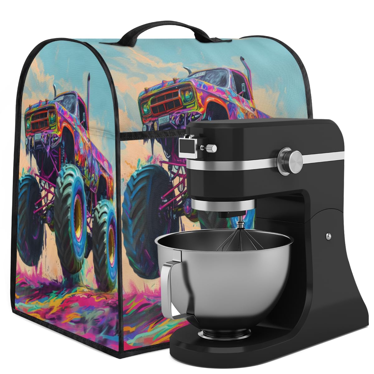 Coffee Maker Cover Colorful Car Kitchen Appliance Covers Small Appliance Covers Blender Cover Juicer Cover Dust Covers for Kitchen Appliances with Top Handle and Pockets,Washable,C501