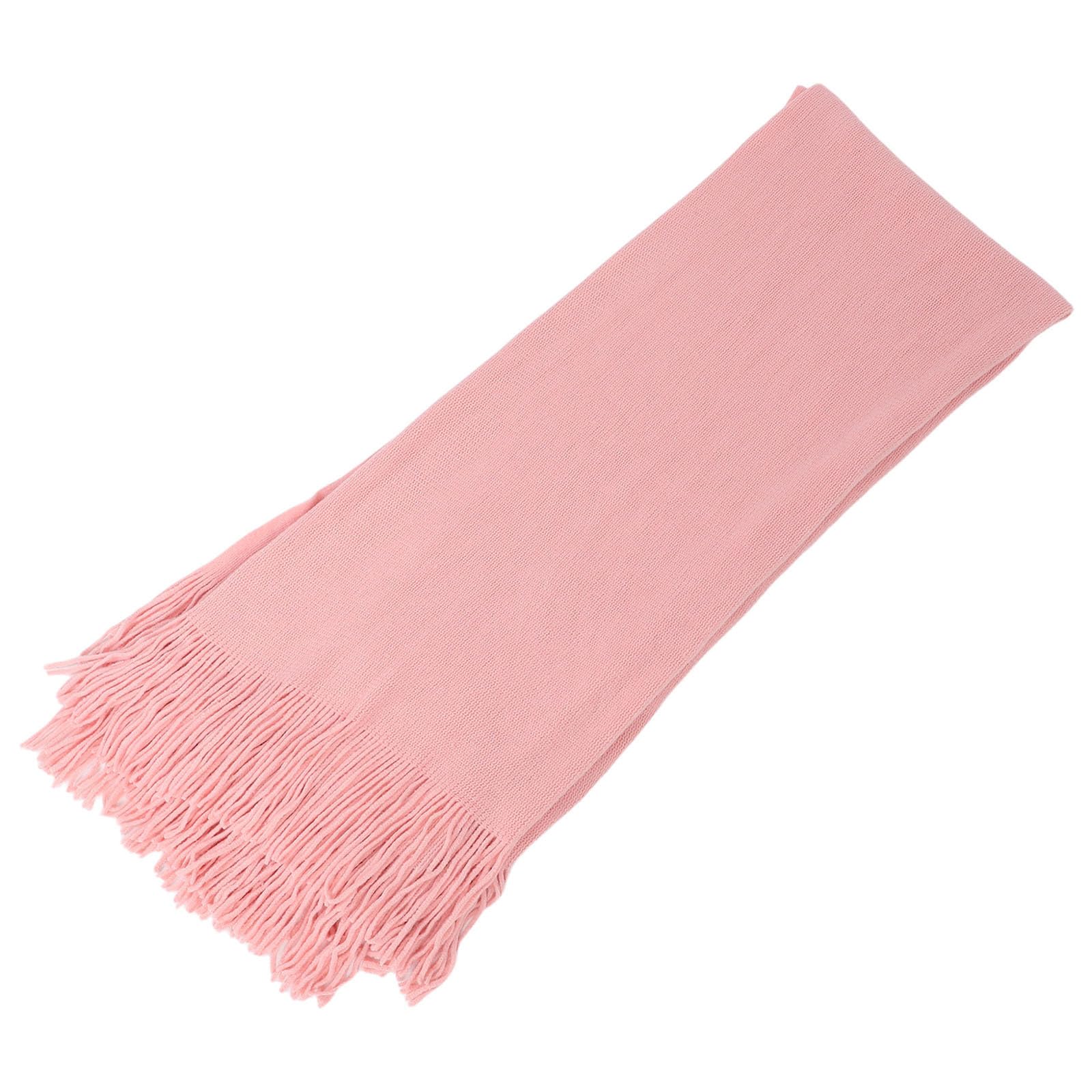 Couverture tricotée nordique rose KICHOUSE jeté de canapé à franges