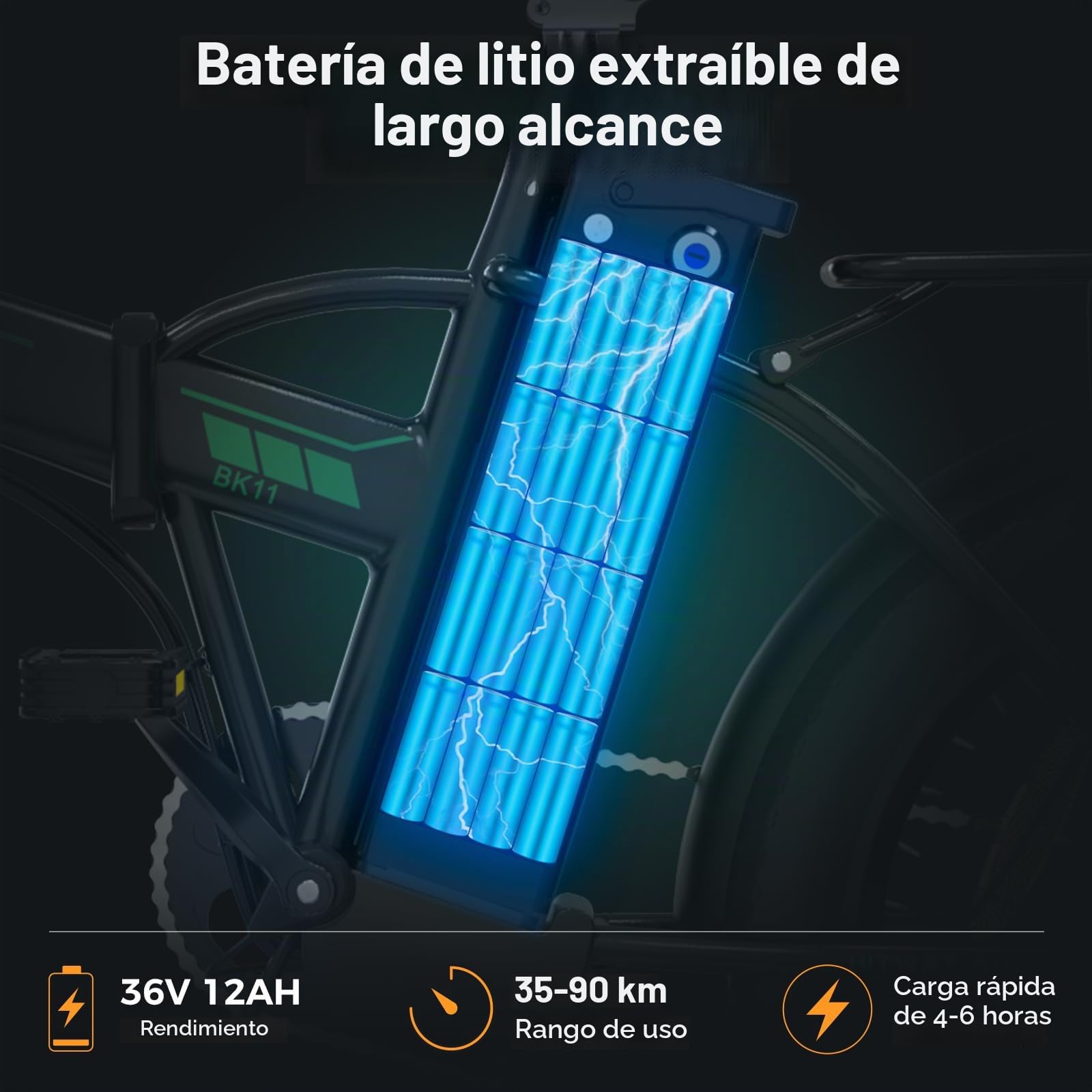 HITWAY Bicicleta eléctrica 20"*3,0/20"*4,0 Bicicleta Montaña Plegable Ebike Fatbike,36V 12Ah/48V 15Ah Batería, 250W Motor, 7 Vel, E-MTB, Pedal Assist Alcance 35-90KM/45-100KM