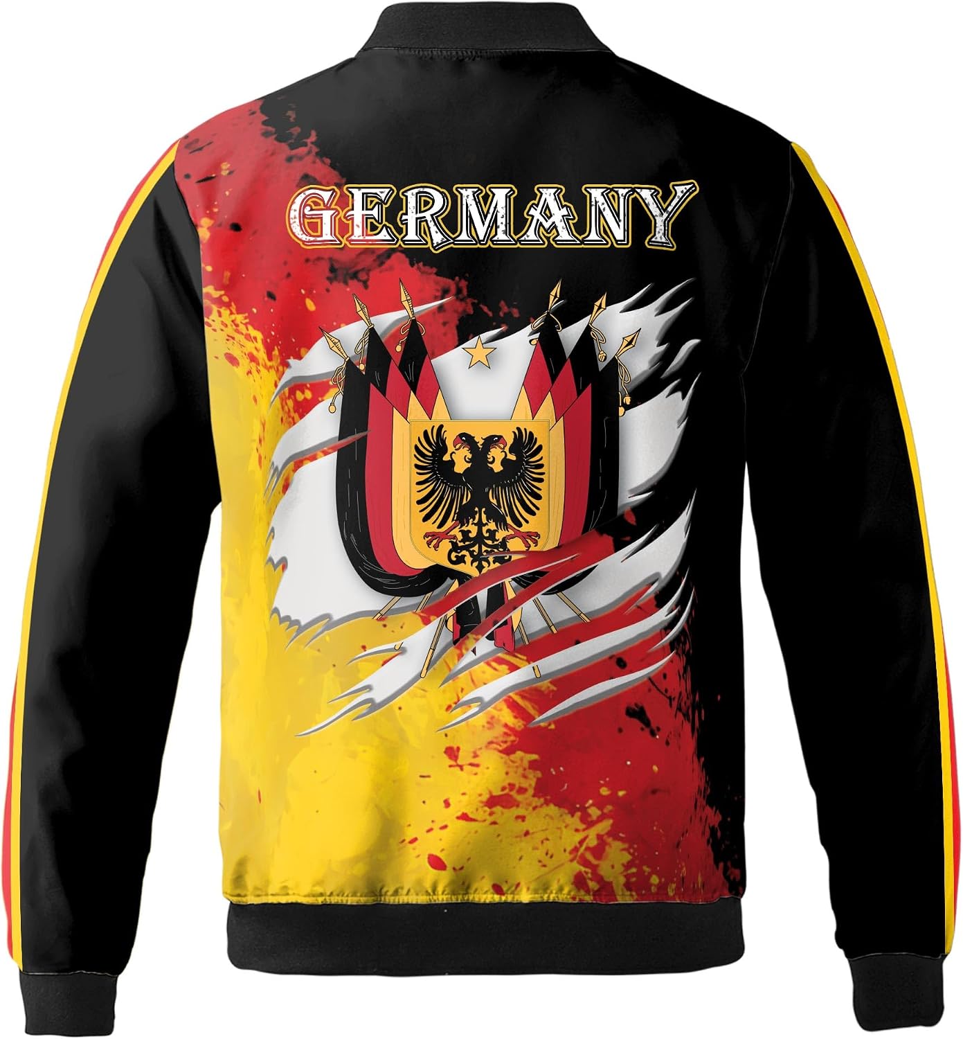 Custom Name Germany Flag Patriotic German Eagle Bomber Jacket S-5XL