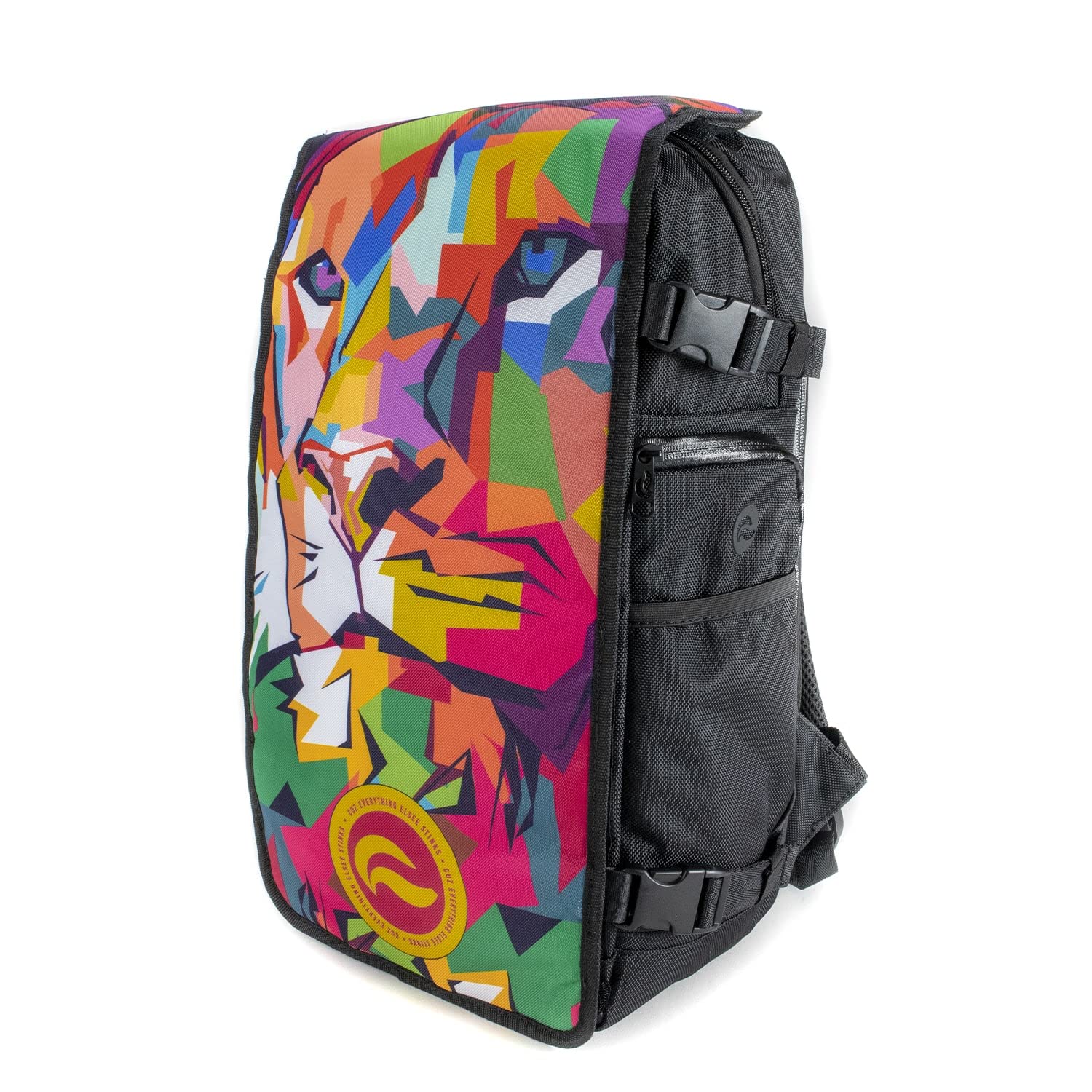 Skunk FaceOff Customizable Smell-proof Fashion Backpack (Lion Pop Art, Large)