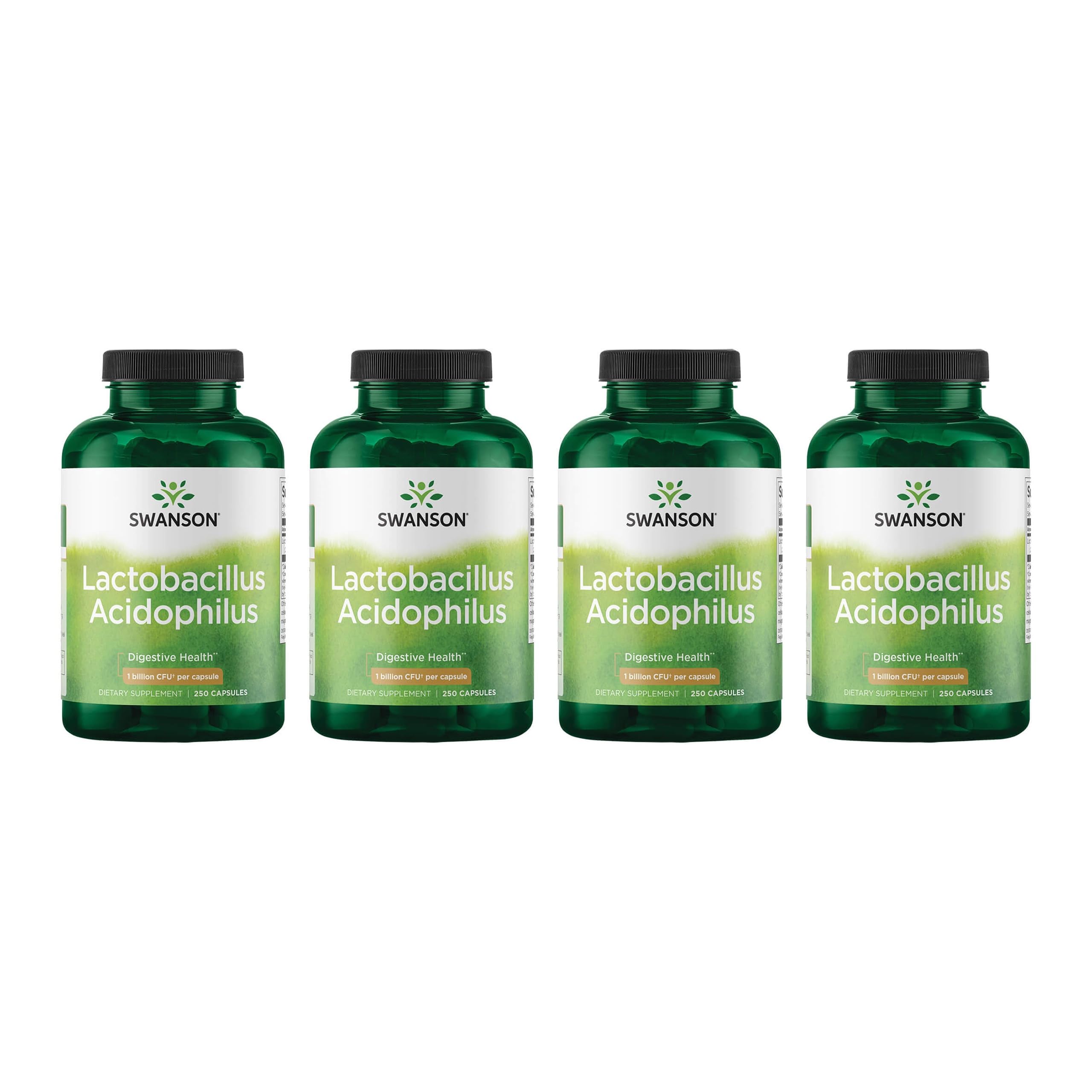Swanson Lactobacillus Acidophilus Probiotic for Adults Seeking Daily Digestive and Bowel Health Support with 1 Billion CFU - Acid-Resistant (250