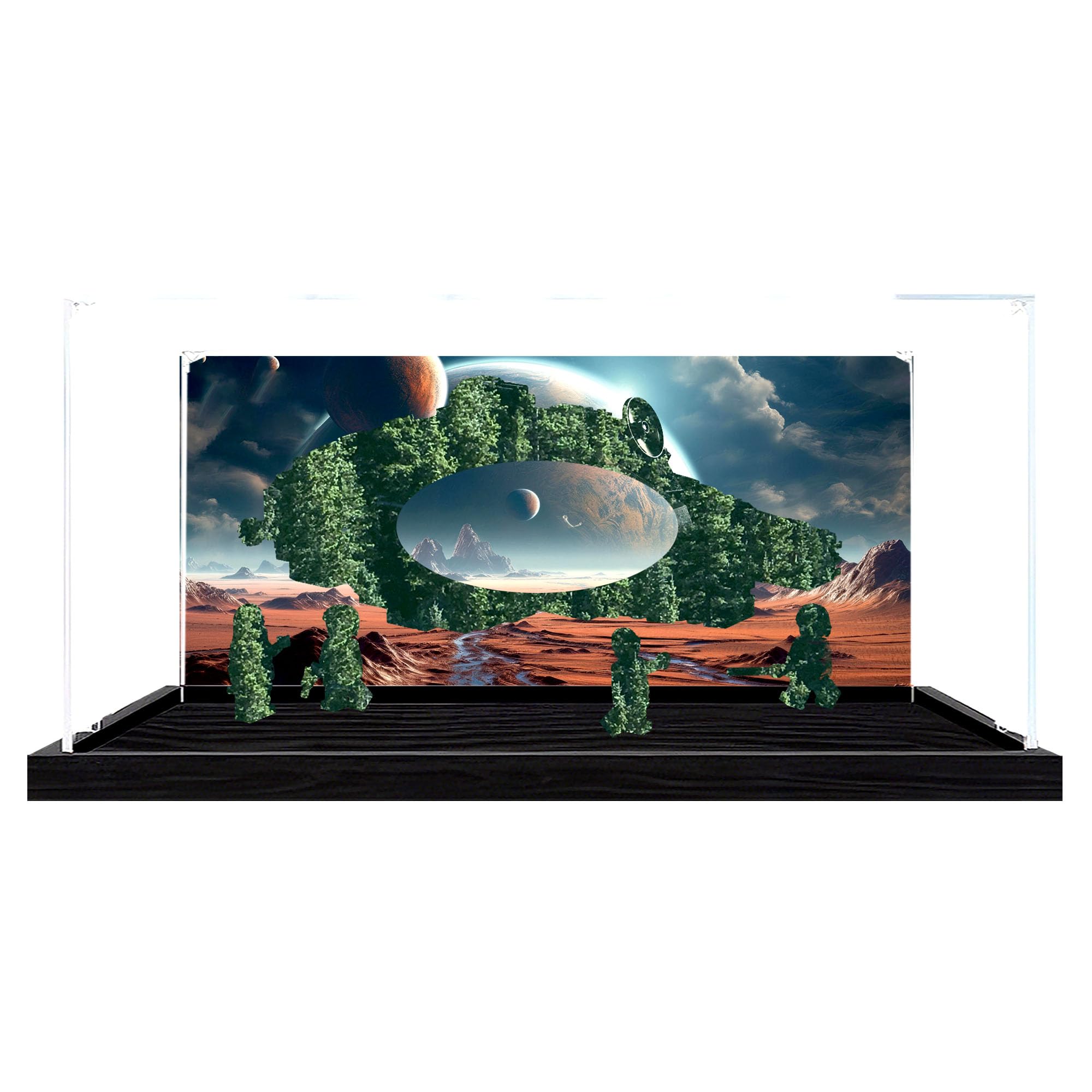 Ddxmml Background C Dustproof Display Case Compatible With Le-Go 75426 Sets (Background C)