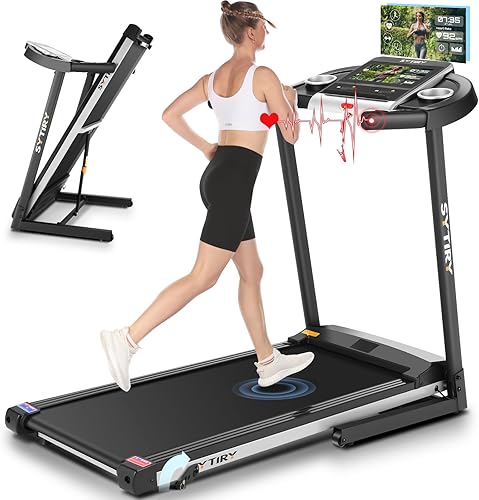 Miniatura 10 de SYTIRY Folding Incline Treadmill -Foldable Home Fitness Equipment with 10" HD TV Touchscreen, Max 3.25HP Brushless Motorand WiFi Connection,3D