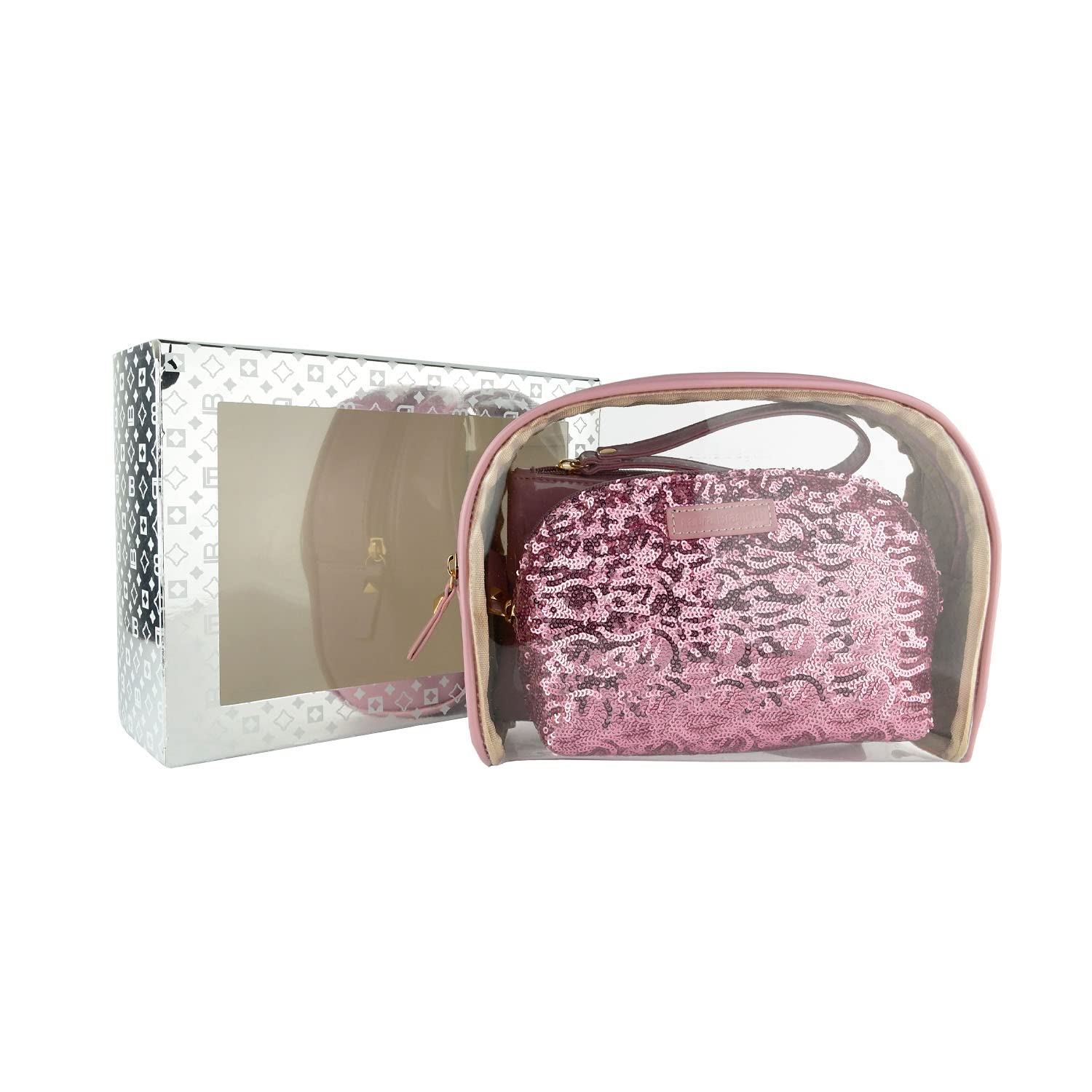 Laura Biagiotti Women's Clutch Bag, Set 3 Piece Waterproof Travel Beauty Case, Make Up Bag and Cosmetic with Box - Image 2