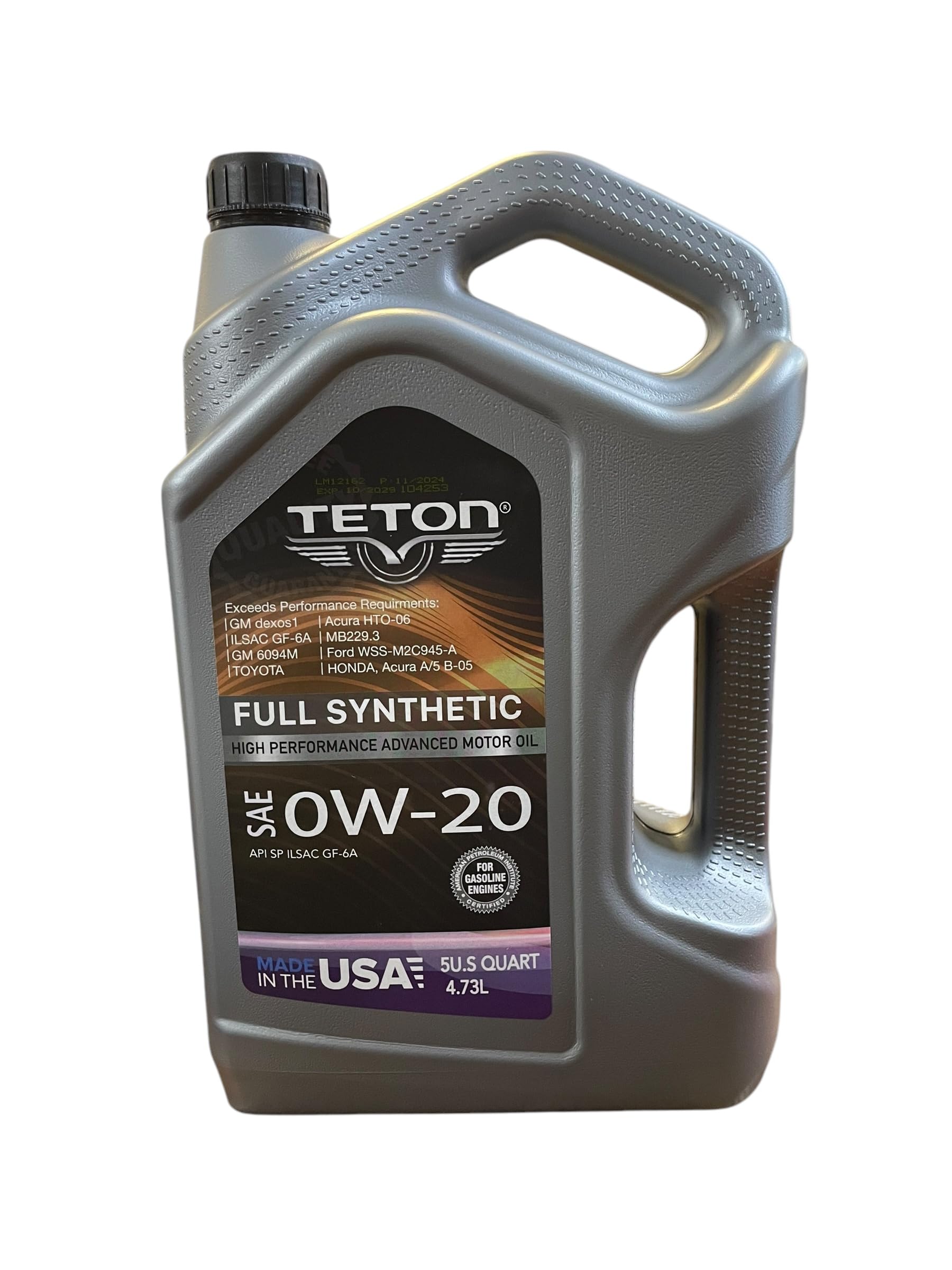 0W-20 Advanced Full Synthetic High Performance Advanced Motor Oil API SP ILSAC GF-6A 5 Quarts 4.73L Made in USA For Gasoline Engines (1)
