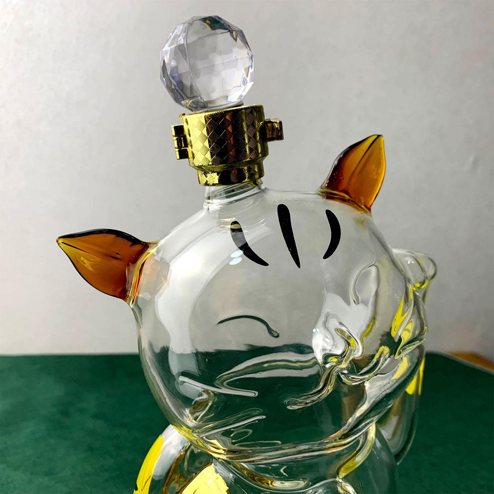 Grande Caraffa a Forma di Gatto in Vetro Borosilicato di, Ideale per Decorazioni per Feste.