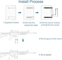 Vista 4 de Soporte de pared para AR-15, soporte de pared y expositor de ABS sólido, expositor de rifles, estante de pared para caja fuerte de armas