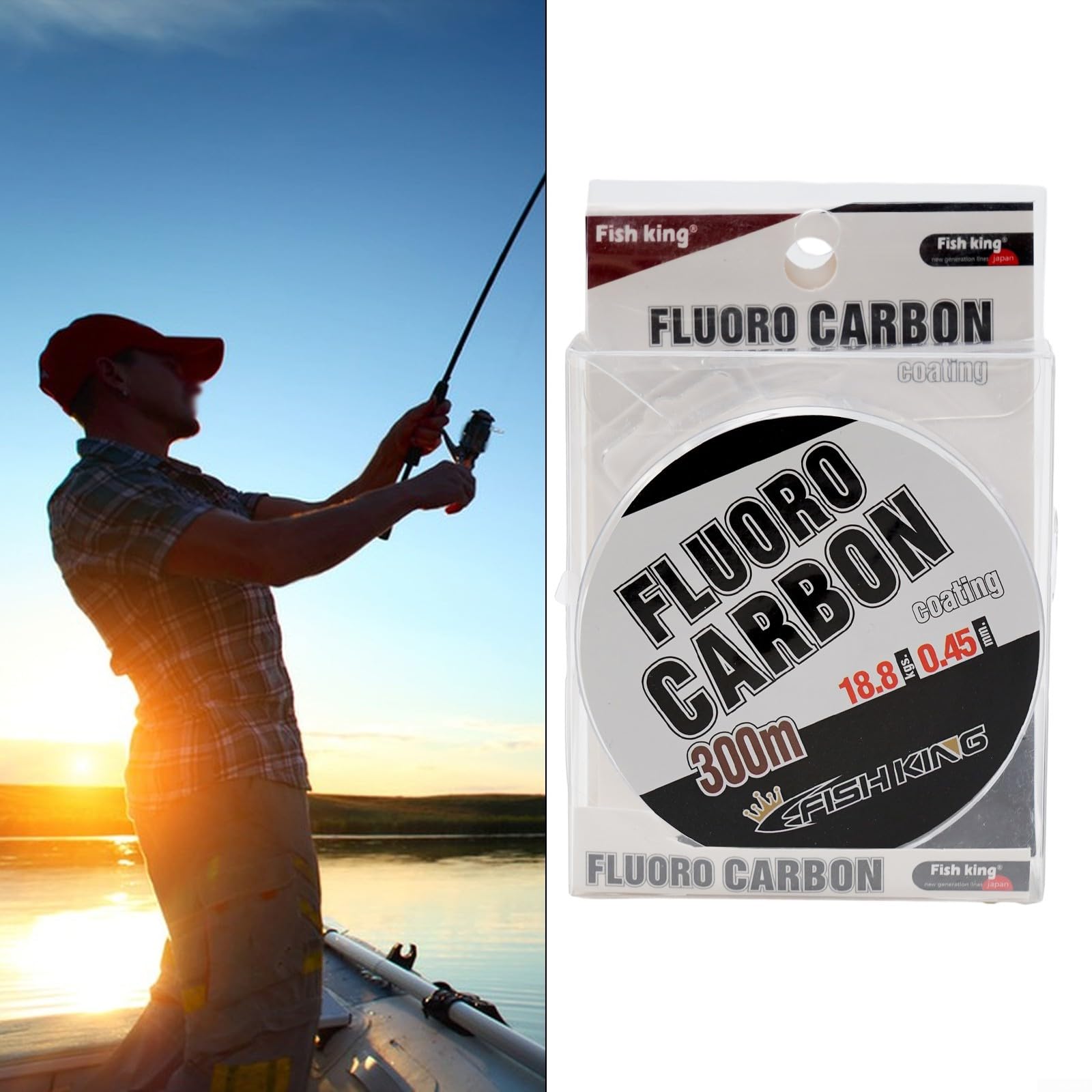 Lenza da pesca in fluorocarbonio, 300 m, invisibile, in fibra di carbonio, per acqua dolce e salata, resistente all'abrasione, filo per lenza da 0,3 a 0,5 mm