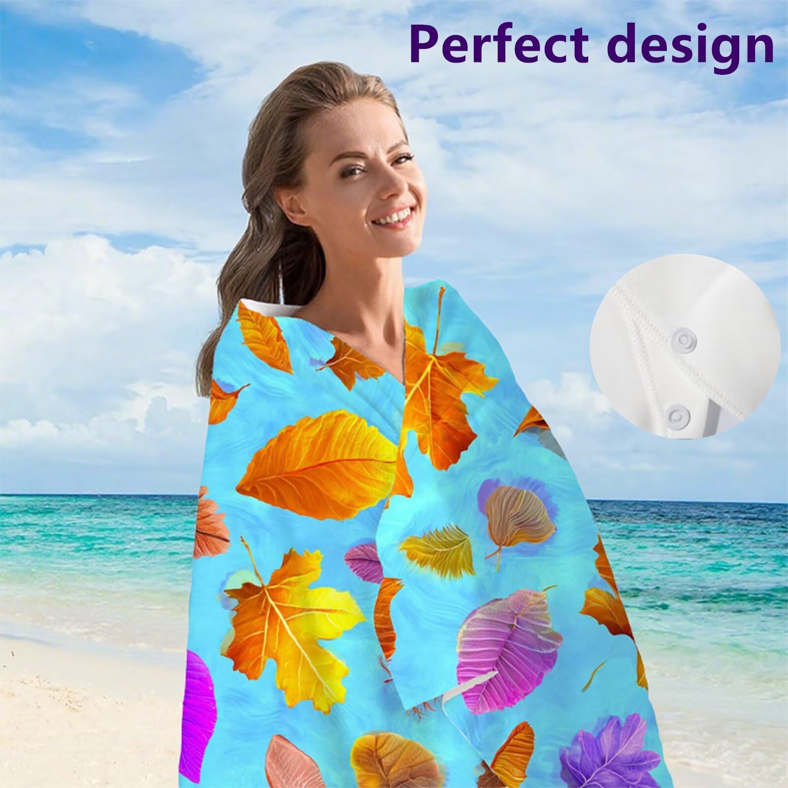 Telo Mare Microfibra 90x180 cm Telo Mare Grande, Asciugamano Palestra Assorbente Asciugatura Rapida, Asciugamano Mare Antisabbi Stuoia Spiaggia per Piscina, Campeggio, Viaggio - Piante Coloré G1-566