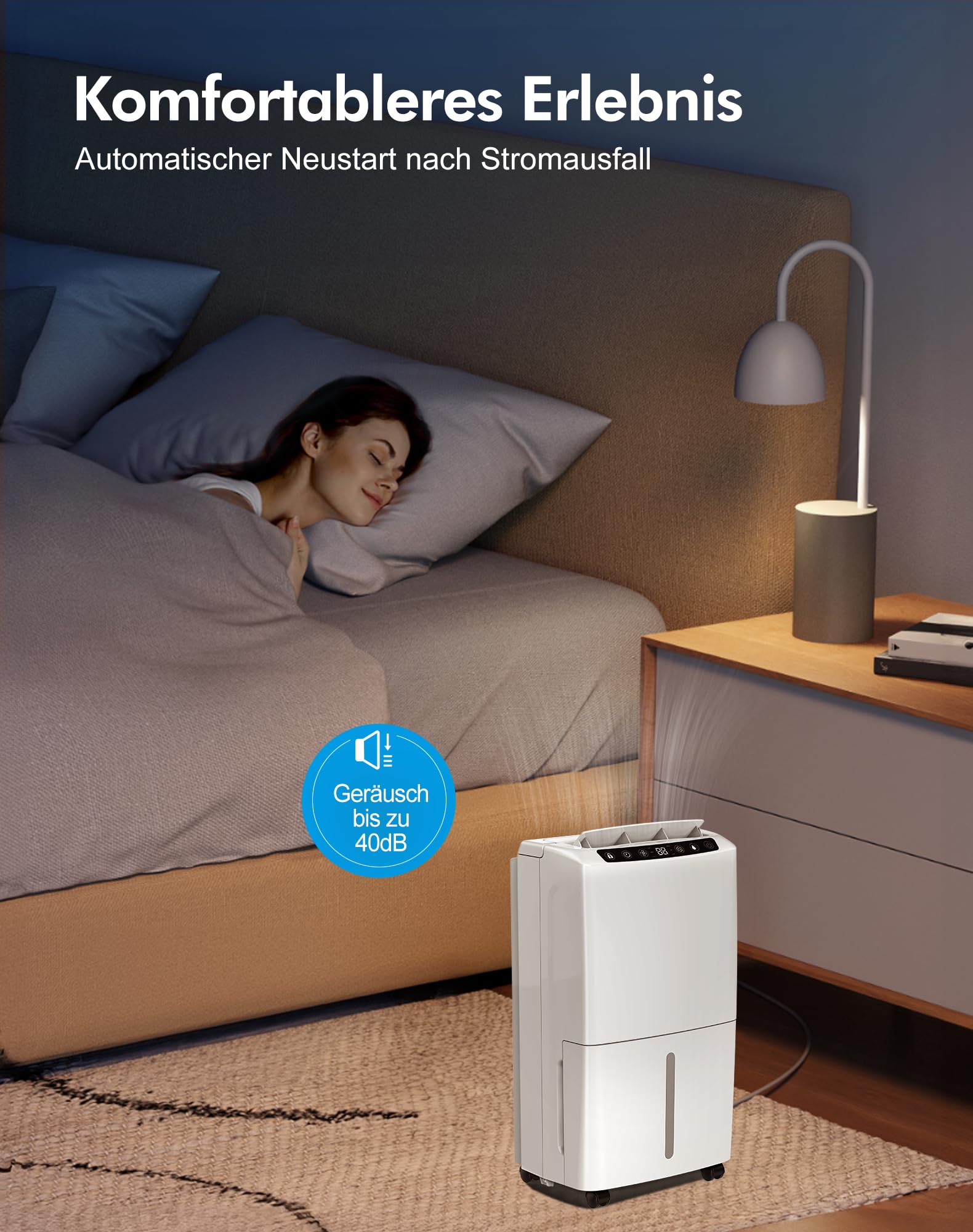 Deumidificatore Casa Muffa 12L/24h, Display Digitale, Serbatoio Dell'acqua da 2,5L, Ottimizzata per la Asciugatura Biancheria, Sensore Automatico di Umidità, Timer 24 ore, Ventol 120 mm