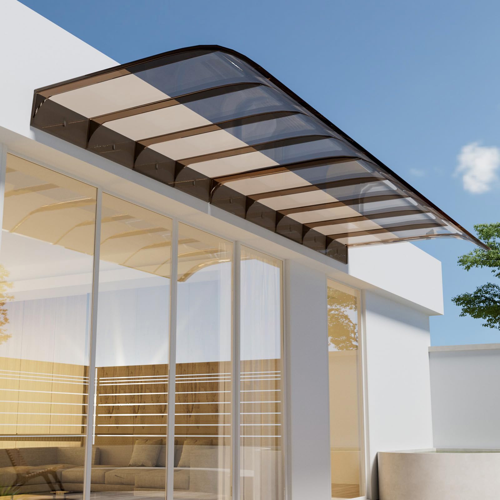 LWJSOCP Rain and Snow Resistant Awning for Door and Window Easy to Install Canopy Ideal for Porches and Entrances Outdoor Shelter Silent Design