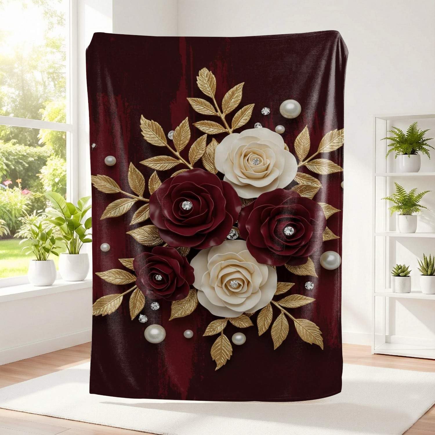 Couverture flanelle papillon au style artistique romantique et finitions luxe