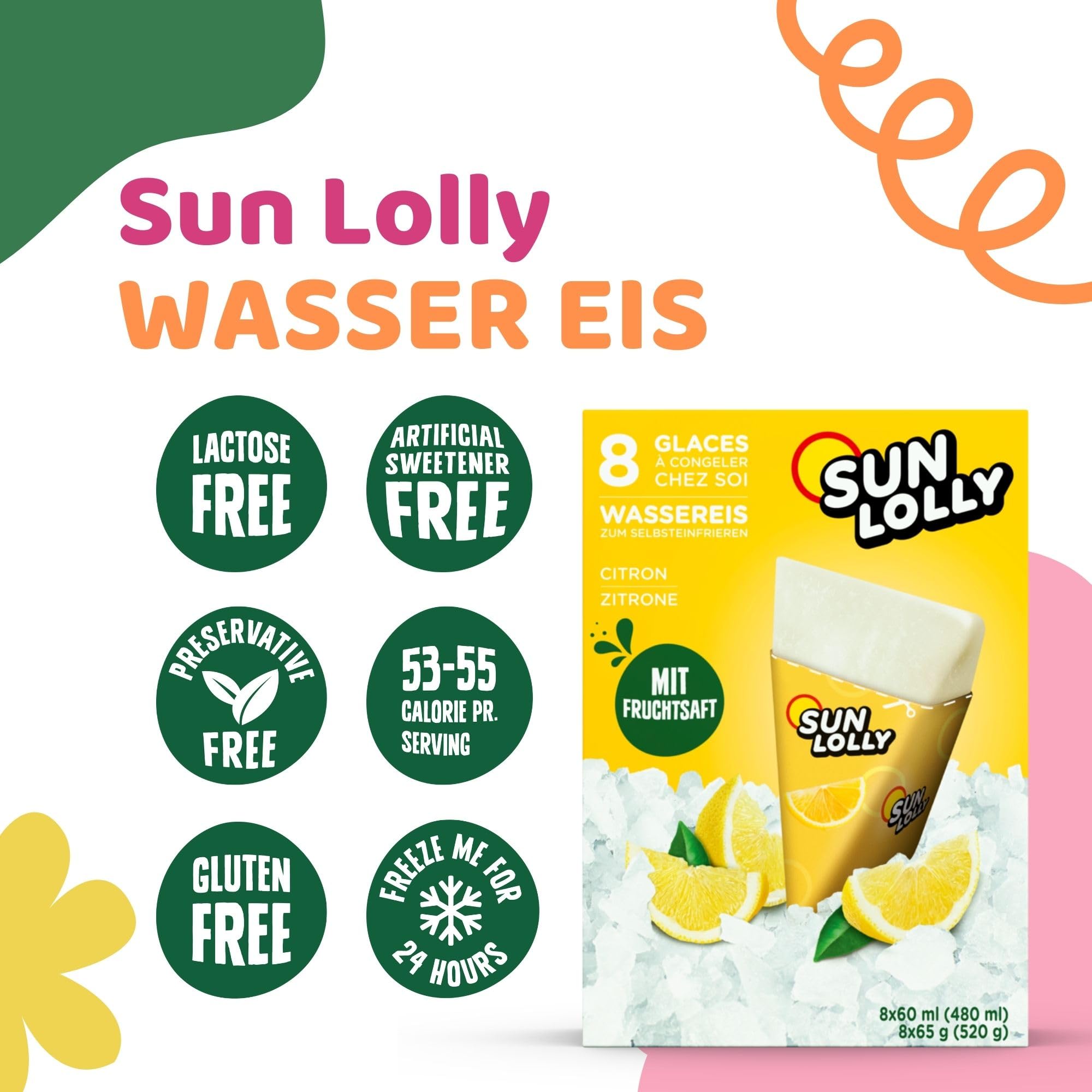 Sun Lolly Hielo de limón (8 x 60 ml)