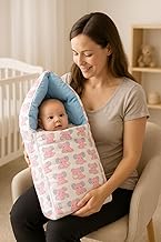 MOM & SON Baby Sleeping Bag for Newborns Soft & Cozy Infant Carry Nest | 3-in-1 Baby Wrapper, Sleeping Sack & Carrier | Sleeping Pod | Baby Bedding Set, Baby Portable Bassinet (0-6 Months)