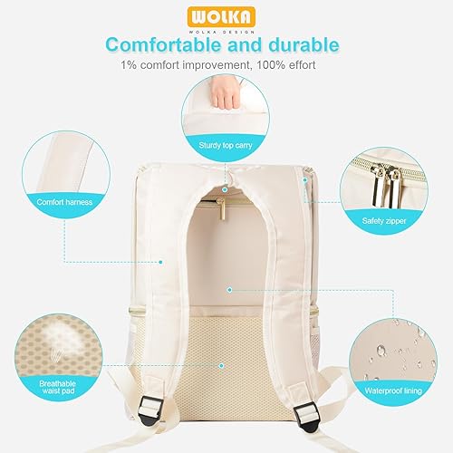 Vista 12 de Wolka Bolsa de extractor de leche con compartimentos aislados,Mochila enfriadora de leche materna para Spectra S1,S2 Medela Gris