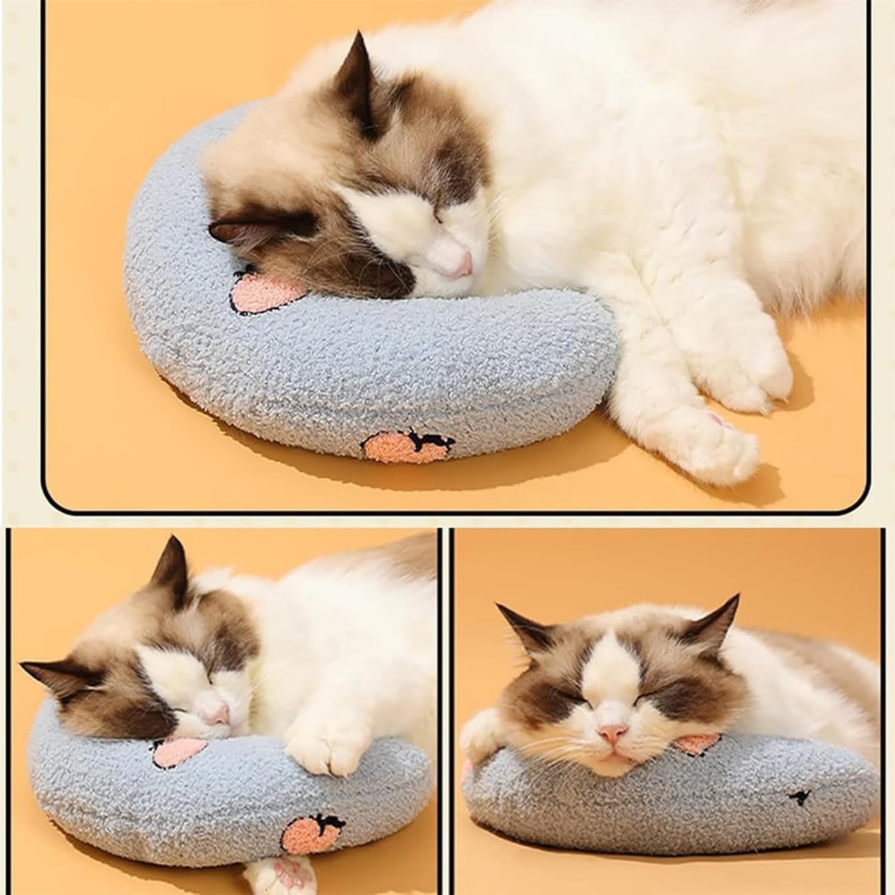 Plinko Dog Pillow - U Shaped Pet Calming Toy,Dog Calming Pillow,Cat Calming Pillow,Soft Plush Fabric Neck Protection Pet Pillow,Soft High Density Calming Dog Pillow for Anxiety Relief (Yellow)