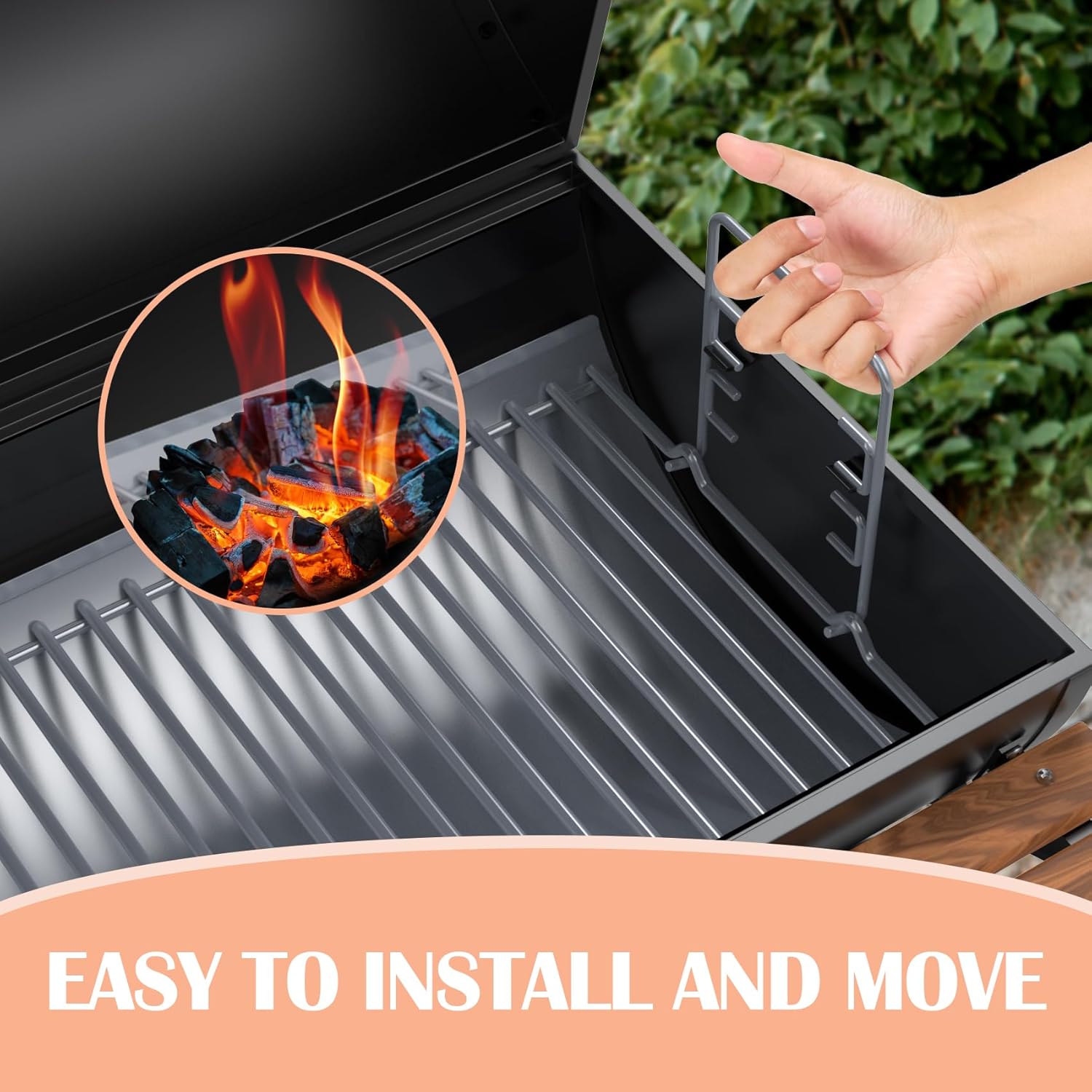 Ash Pan Replacement Parts for Royal Gourmet CC1830FC CC1830SC CC1830V CC1830F CC1830RC Charcoal Grills, Drip Pan Replacement for Royal Gourmet CC1830 Series Charcoal Grill, Grey Coating