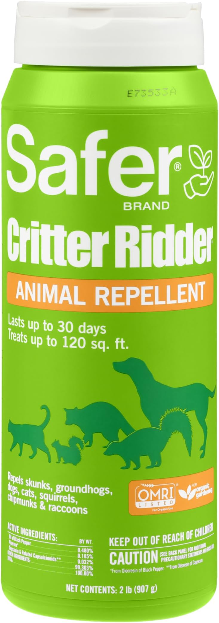 Brand Critter Ridder Animal Repellent Granules - 2 LB Granules for Organic Pest Control - OMRI Listed for Organic Use - 5926 - Easy to Spread, Protect up to 120 Sq Ft - Repel with Scent & Taste