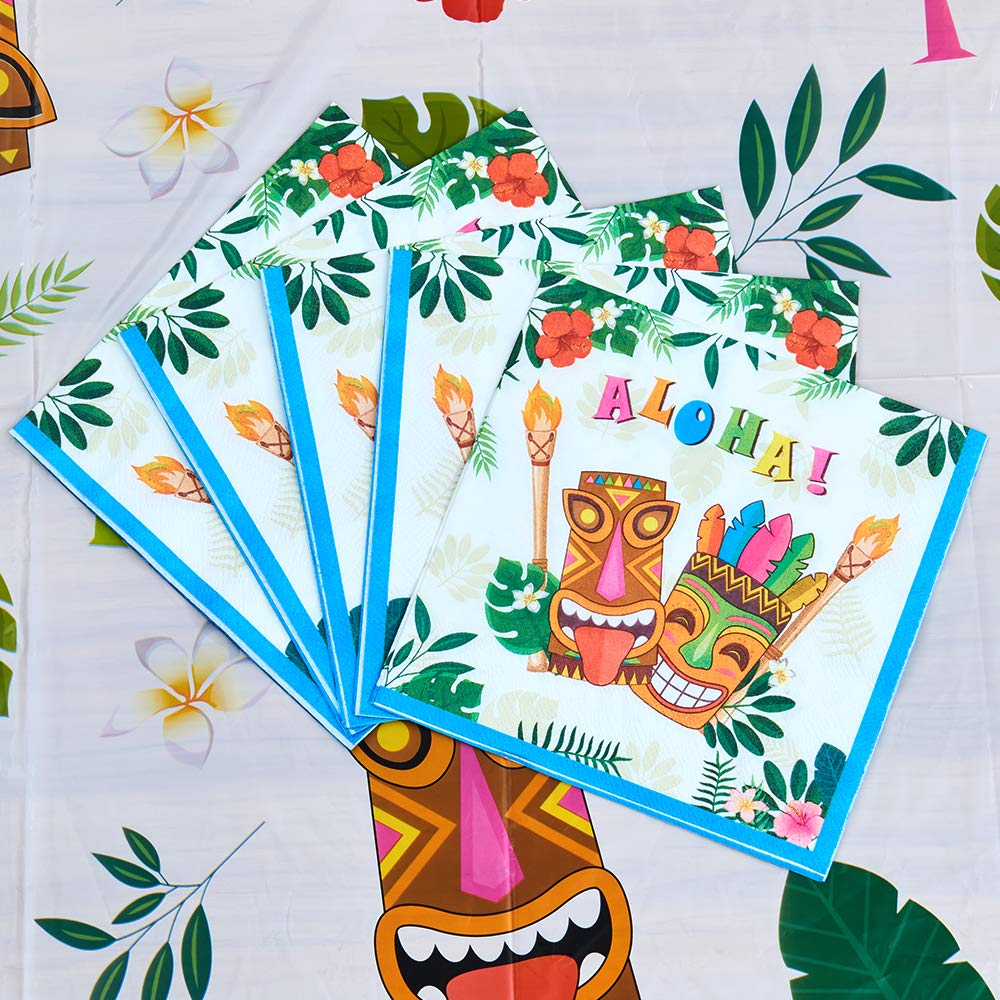 Grencian Hawaii-Party Teller – 50 Stück, 22,9 Cm, Hibiskus & Palmen Design, Für Luau & Sommerfeiern