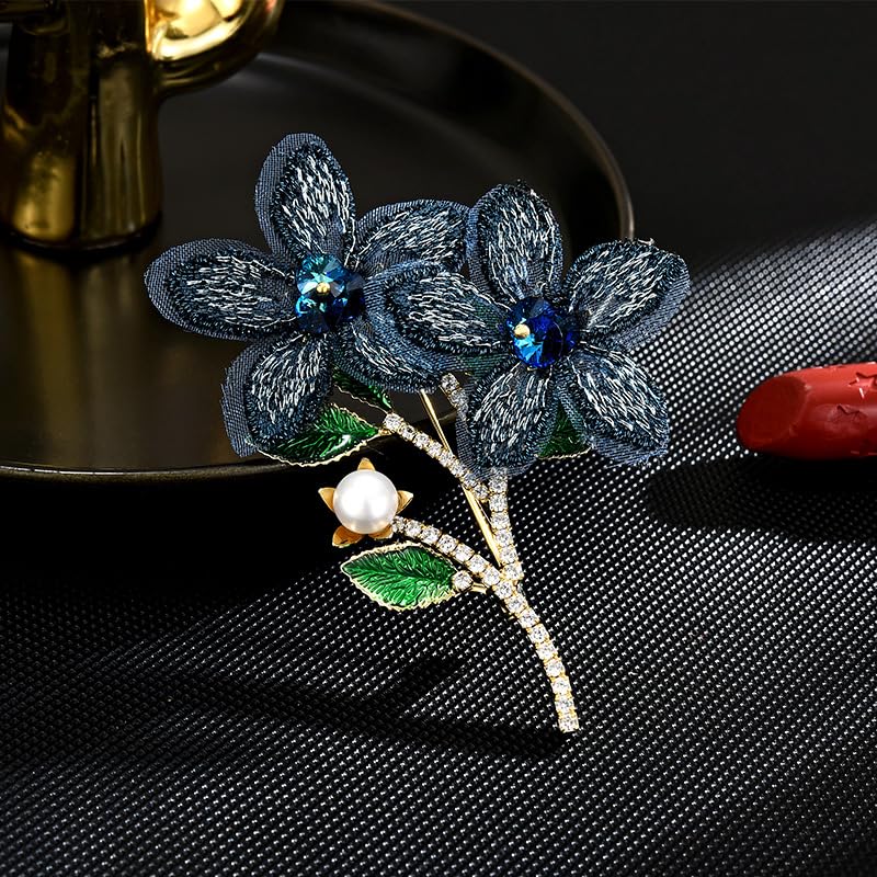 Image of Flower Brooch Pin Gold-Plated Enamel Brooch Lapel Pins Flower Jewelry for Women