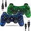 PS3 Controller 2 Pack Wireless Motion Sense Dual Vibration Upgraded Gaming Controller for Sony Play Station 3 with Charging C
