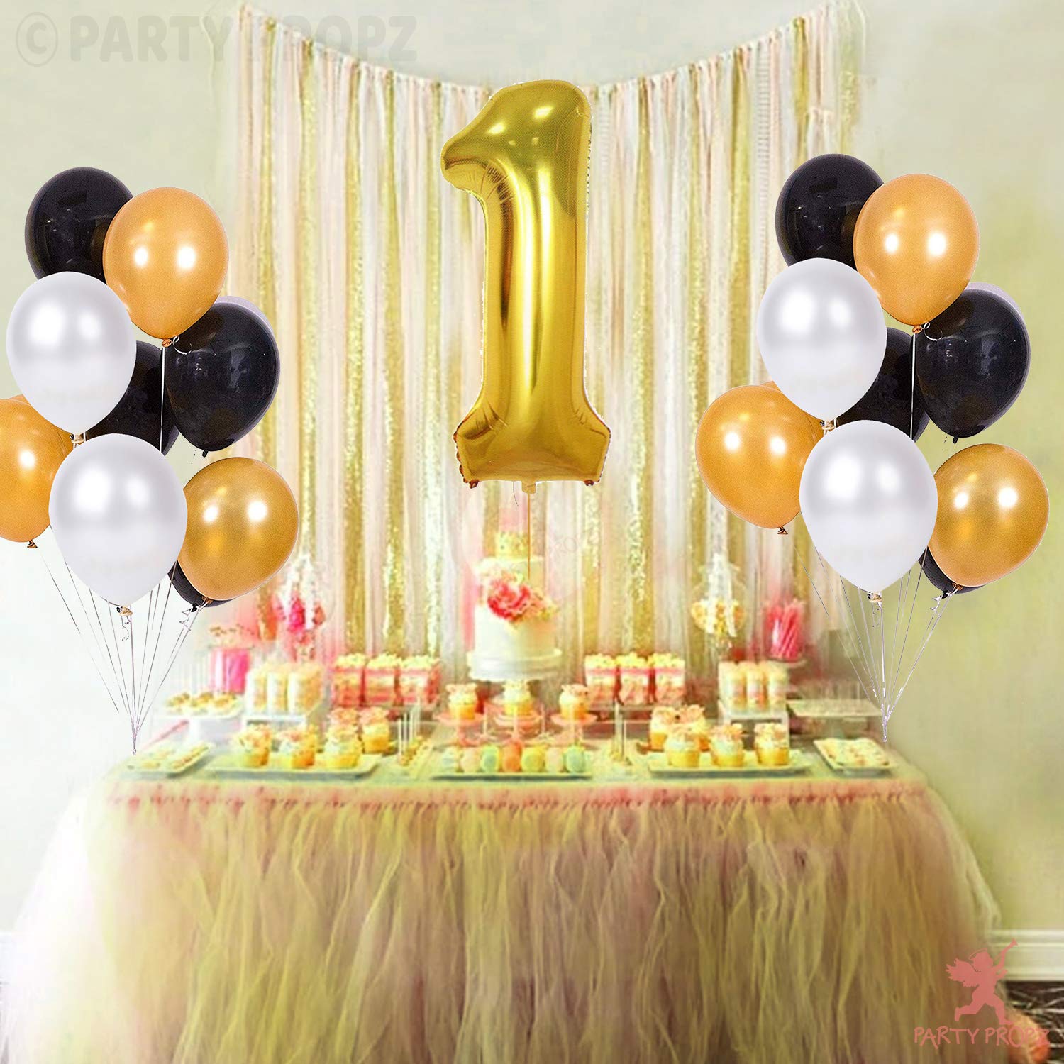 Party Propz Helium Letters Foil Balloon Banner, Metallic Rubber