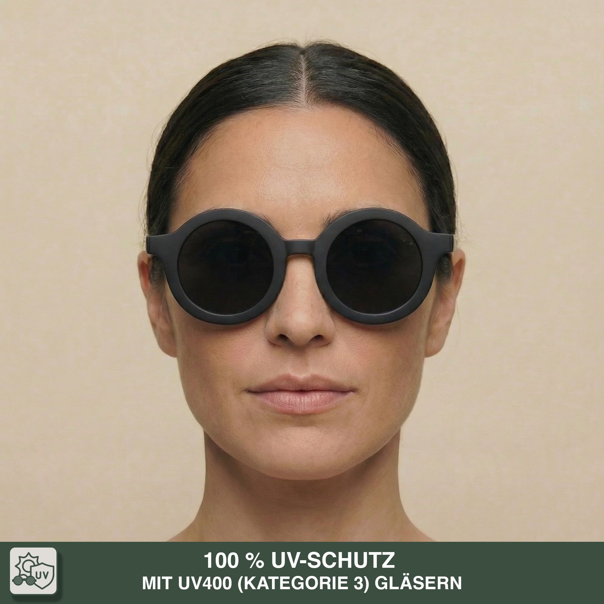 BABYMOCS Signature Unisex Sonnenbrille Damen & Herren | 100% UV-Schutz | Runde Sonnenbrille | Recyceltes BPA-freies Material | Handgefertigt, Unikat-Muster | Schwedisches Design | Inkl. Schutzbeutel
