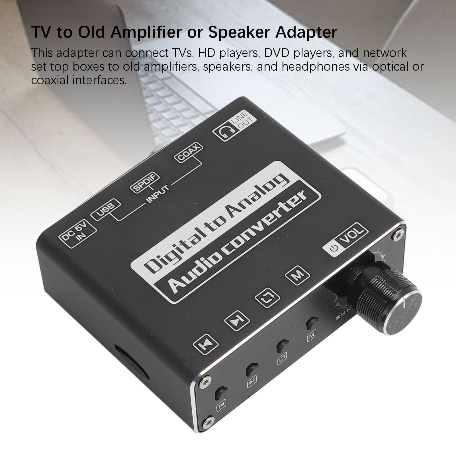 Convertitore audio, convertitore audio da digitale a analogico, Bluetooth 5.1, adattatore ottico a analogico per telefono, tablet, computer, altoparlante TV per TV Home Theater