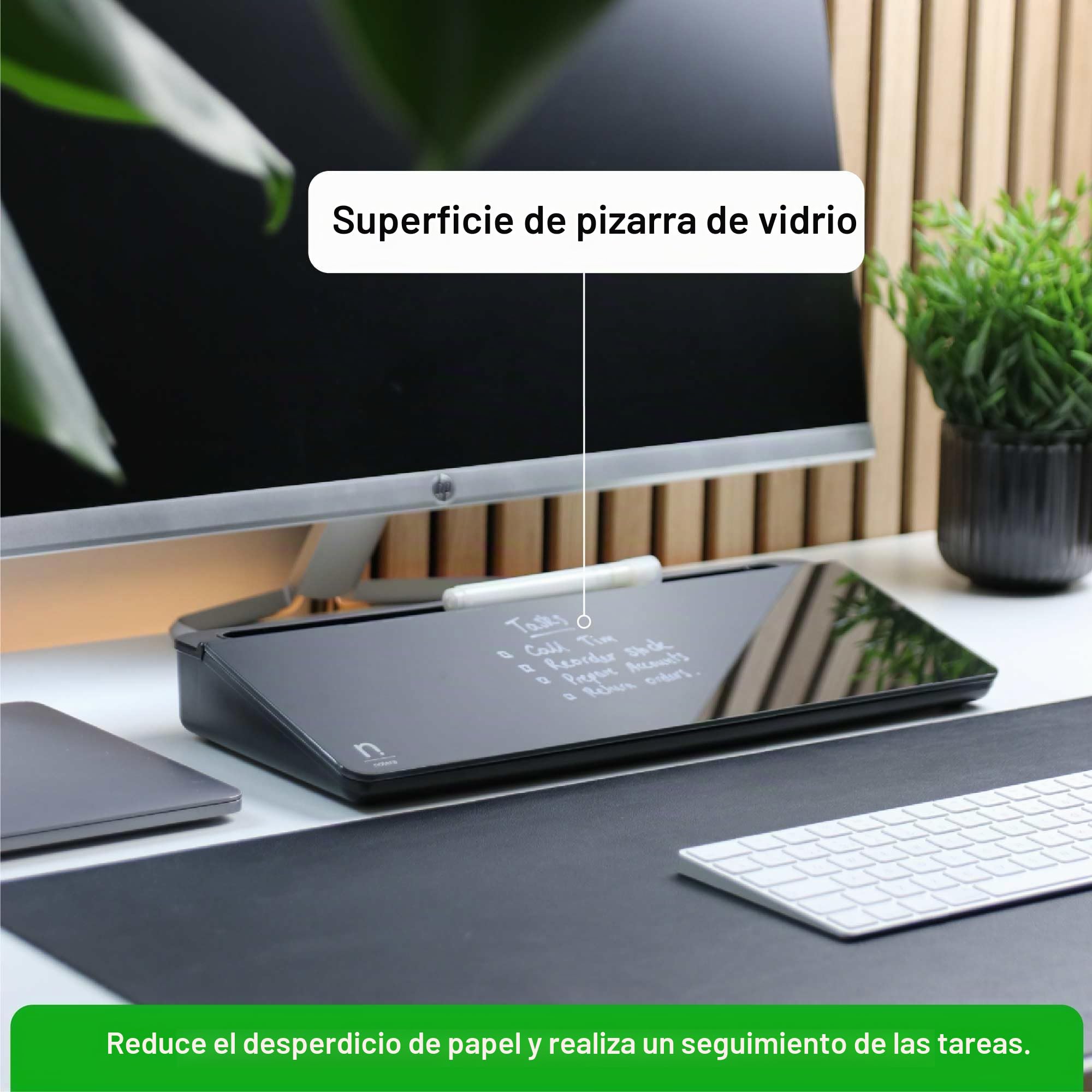 Pizarra blanca de escritorio de cuña – Pizarra blanca de escritorio todo en uno y organizador de escritorio. Esta pizarra blanca de cristal es ideal como una pequeña pizarra blanca de oficina y