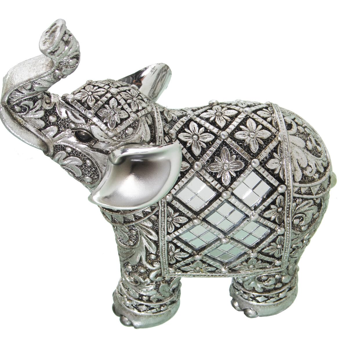Alexandra House Living Figura Decorativa Plateado Acrílico Plástico Melamina Elefante 11 x 6 x 16 cm