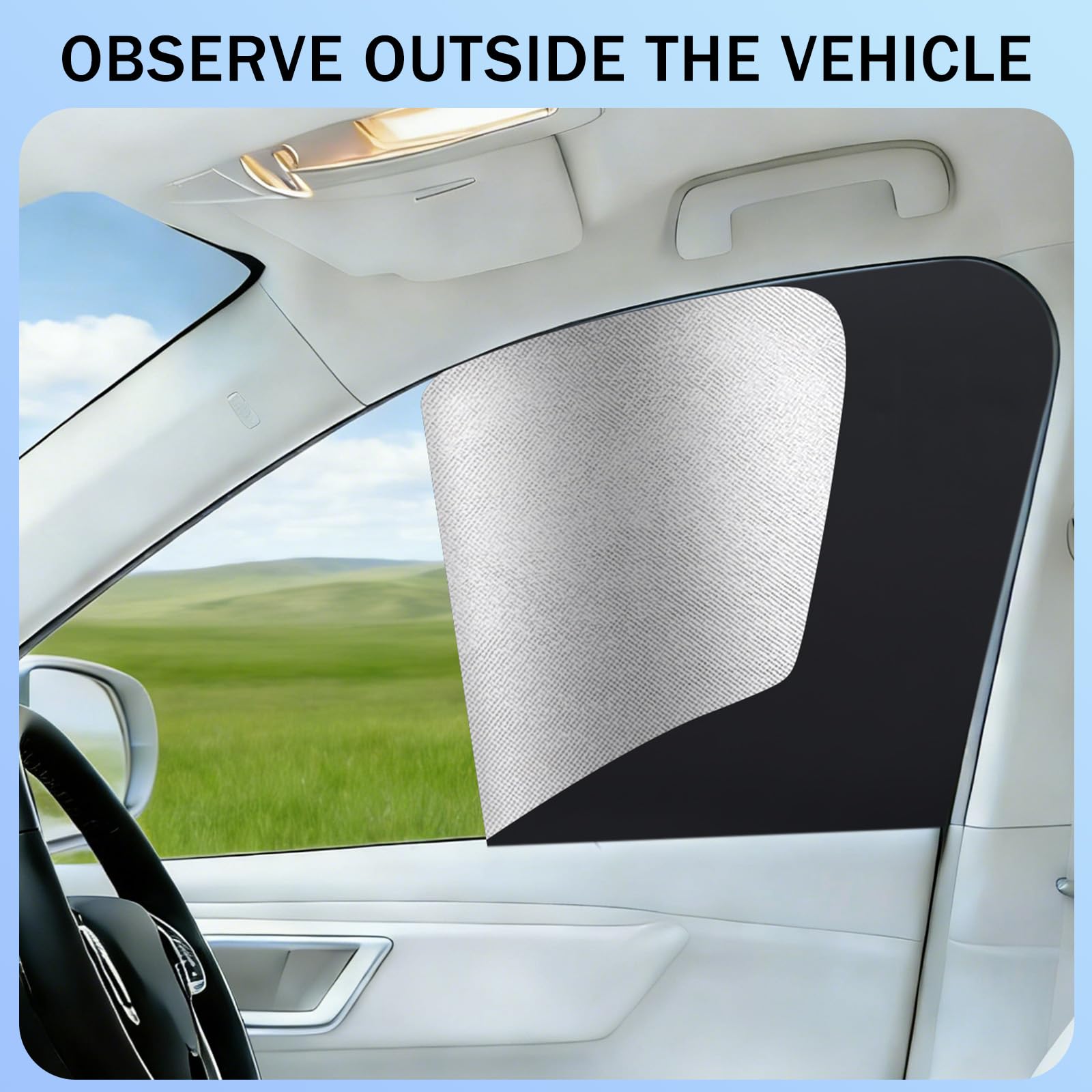 YGYQZ Sonnenschutz Auto Seitenscheibe, 4Pcs magnetisch für Vordere & Hintere Seitenfenster, Verdunkelungs Sonnenschutz mit UV & Hitzeschutz für Baby Sicherheit und Auto Innenraumschutz beim Fahren
