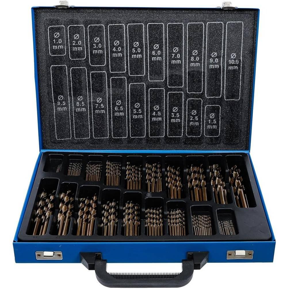Juego de brocas HSS Cobalto 5% 170 piezas 1-10 mm - Alta precisión y durabilidad - Acero, Pro - D-Work