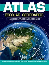 Atlas Escolar Geográfico 48p: Mais de 30 mapas de Brasil e do Mundo