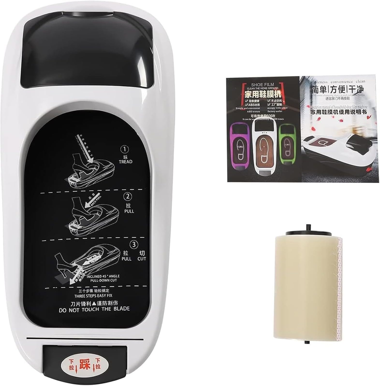 Dispensador PortáTil de Cubrezapatos Desechables con 3 Rollos de Recambio para Hogar, Oficina y Laboratorio
