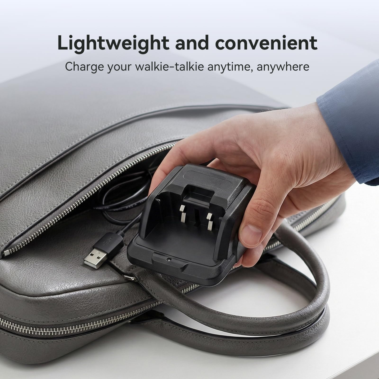 Retevis RT27 Caricabatterie Base di Ricarica Originale con USB Compatibile, Nero