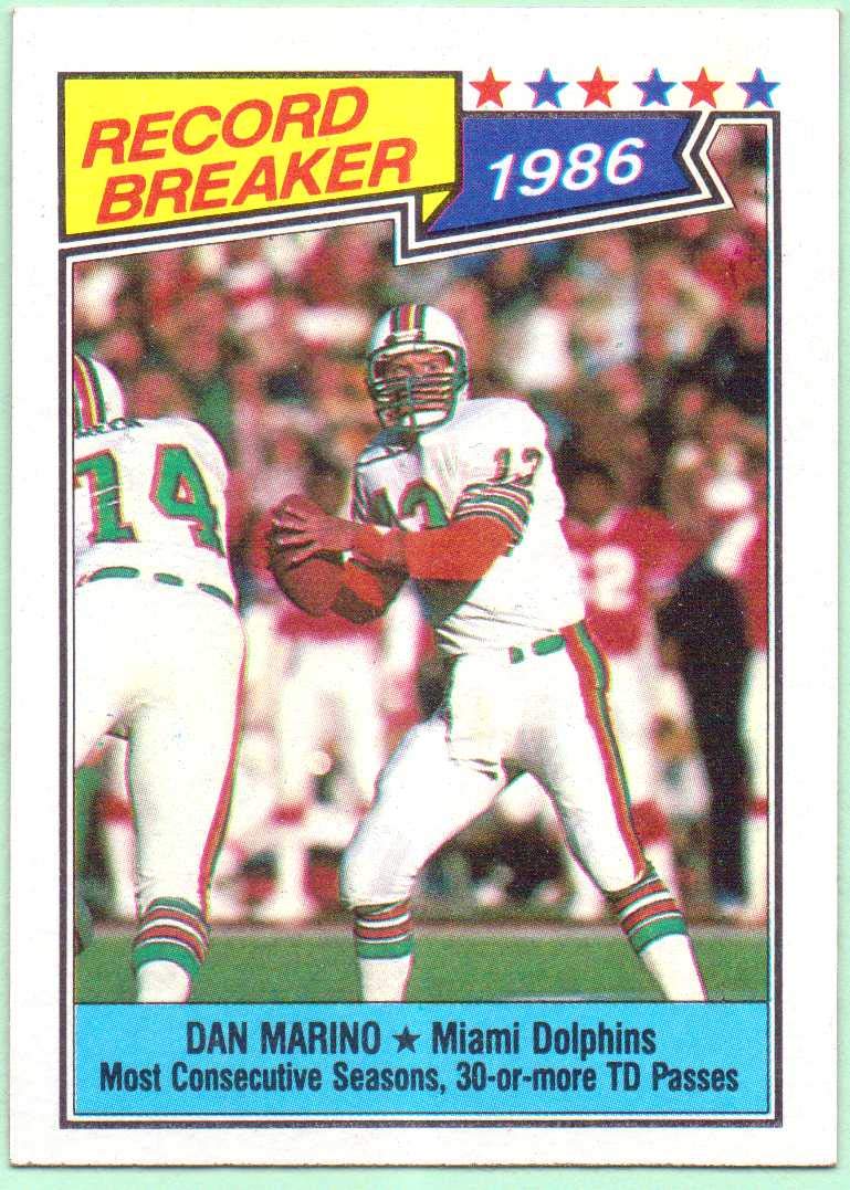 Dan Marino 1987 Topps 1986 Record Breaker #6 - Miami Dolphins at Amazon's  Sports Collectibles Store