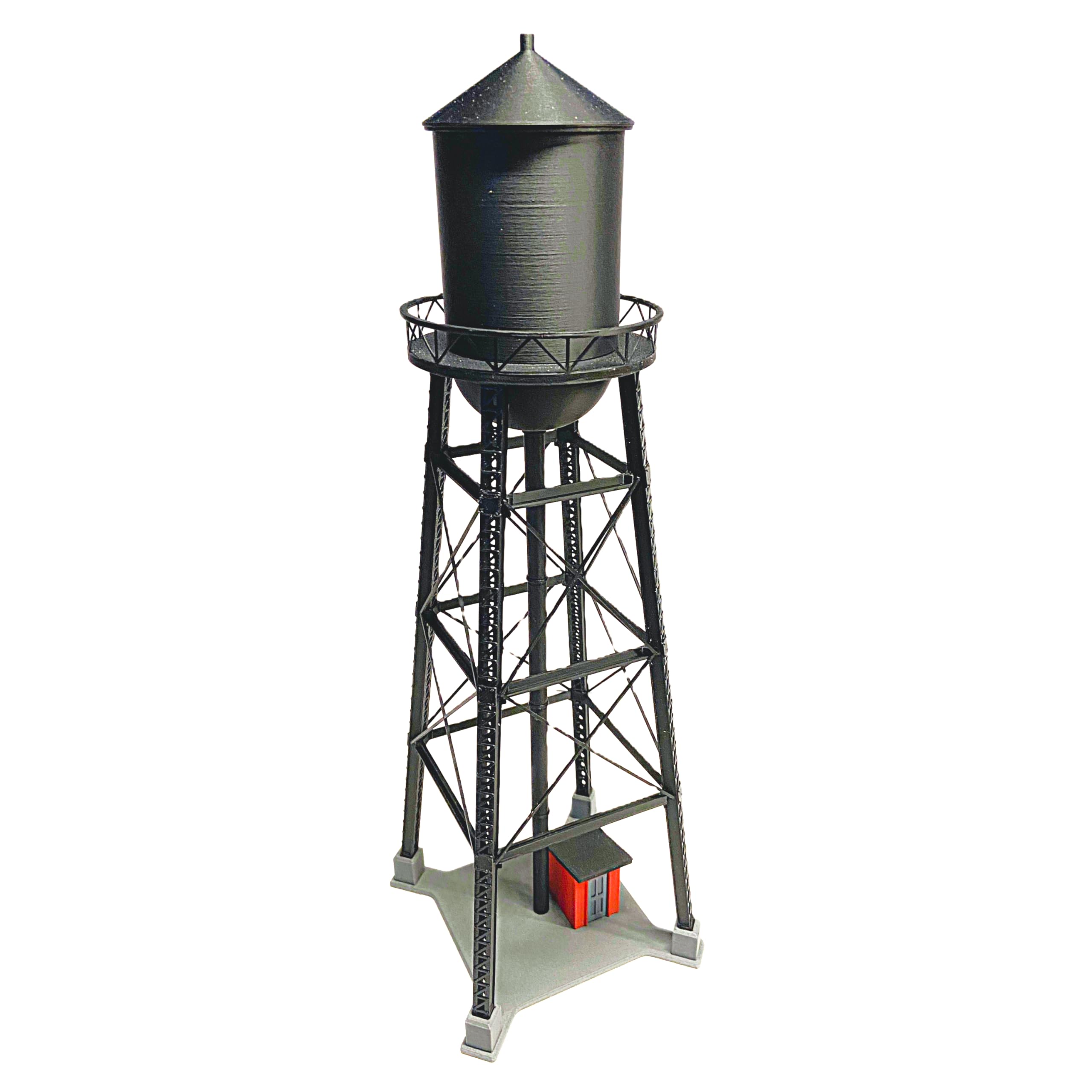 industrial water tower ho scale model – 3d printed water tank tower miniature – model train layout scenery – industrial architecture display model