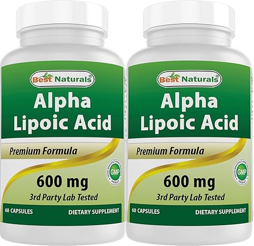 Best Naturals Ácido alfa lipoico 600 mg 60 cápsulas  ALA Potente antioxidante (60 unidades (paquete de 2))