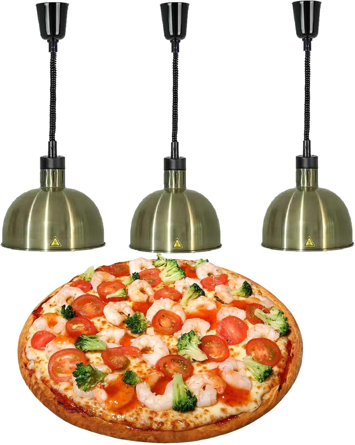 Bronze Food Heat Lamp - 110V/220V Commercial Food Warmer Light for Buffet, Kitchen, Restaurant & Catering - 3-Piece Hanging Heating Lamps